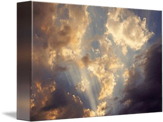 Sunset Sun Rays Art Prints Blue Sky Clouds Orange By Baslee Troutman Fine - Drawing Png