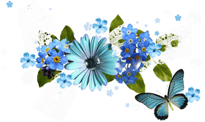 Spring Flowers Clipart Png - Transparent Blue Flowers Clipart