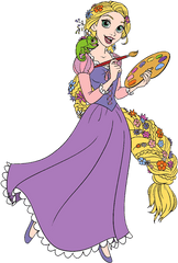 Download Hd Tangled Clip Art Disney Galore Pascal Painting - Rapunzel Painting Png