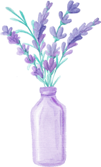 Flowers In Vase Png - Ftestickers Watercolor Flowers Watercolor Lavender In A Pot