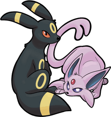 Umbreon Espeon Sticker - Umbreon And Espeon Png