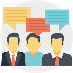 People Network Icon - Group Discussion Flat Icon Png