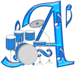 Ch B Musical Mayuscula - Alfabeto Com Notas Musicais Alfabeto Azul Con Bateria Png