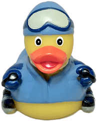 Skier Boy Rubber Duck - Bath Toy Png