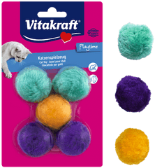 5 Balls With Bell And Long - Hair Fur Vitakraft Png