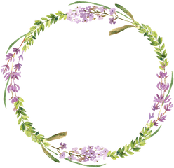 Watercolor Lavender Wreath Png - Transparent Lavender Watercolor Png