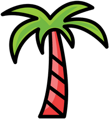 Palm Tree Icon Of Colored Outline Style - Coconut Tree In Graphic Png