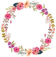 Pink Flower Wreath - Transparent Background Flower Circle Png