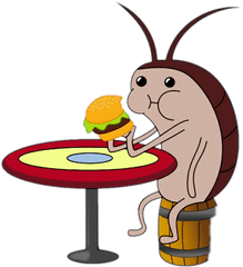 Download Roach - Transparent Roach Eating Krabby Patty - Free PNG