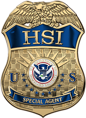 Homeland Security Investigations - Hsi Special Agent Badge Over White Leather Tshirt Homeland Security Investigations Badge Png