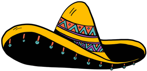 Sombrero Fringe Color Colour Sketch - Illustration Png