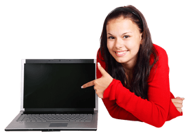 Using Girl Laptop Professional Free Clipart HD - Free PNG