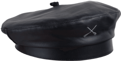 Beret Black Leather Waxy - Briefcase Png