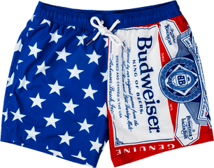 Budweiser Rwb Swim Trunks - Budweiser Shorts Png