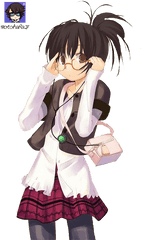 Anime Girl Getting - Anime Girl With Glasses Png