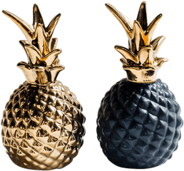 Goldwhiteblack Hand - Painted Ornamental Pineapple Ananas Png