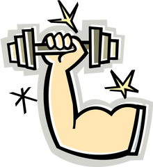 Vector Illustration Of Weightlifter - Arm Lifting Weights Clipart Png