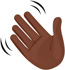 Look It Up Wavy Hand Emoji - Emoji Hand Black Png