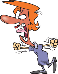 Freeuse Download No Screaming Clipart - Angry Woman Cartoon Png