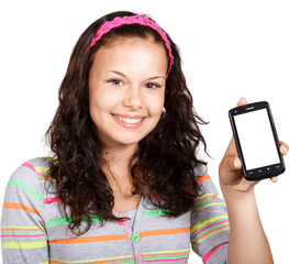 Girl With Mobile Phone Png Image For - Girl With Phone Png