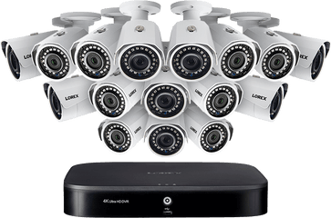 1080p Camera System With 16 - Channel 4k Dvr And Sixteen 1080p Lorex 4k 8 Channel 2tb Dvr With 8 1080p Security Cameras Png