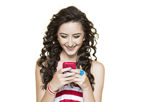Mobile Using Girl Texting Phone - Free PNG