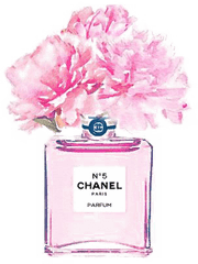 Download No Perfume Watercolor Coco Painting Chanel Hq Png - Chanel Flower Perfume Bottle