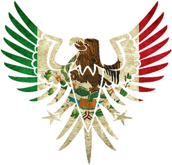 Eagle Mexican Design With Flag - Vector Mexican Eagle Logo Png