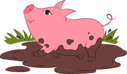 Pig In A Mud Puddle Clipart - Pig In The Mud Clipart Png