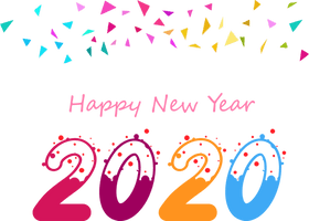 New Year Text Font Pink For Happy 2020 Traditions - Free PNG