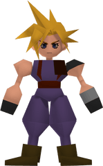 Final Fantasy 7 - Cloud Strife In Game Png