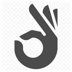 Ok Hand Icon Of Glyph Style - Hand Gesture Ok Hand Logo Png