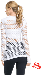 Download White Long - Sleeve Fishnet Tank Color Full Size Blouse Png