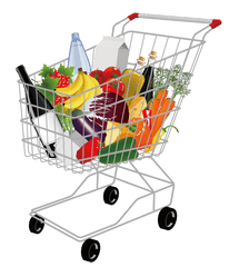 Download Grocery Shopping Cart Png Pic - Food Shopping Full Shopping Cart Png