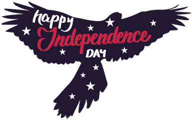 Happy Independence Day Eagle Wing Star Sticker - Transparent Golden Eagle Png