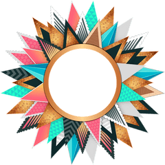 Circle Frame Colorful - Colorful Circle Border Design Png