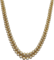 Rap 262 - U200fu200fu200e U200e Natural Pearl Necklace 642235mm Cream Gold Chain Kalyan Jewellers Png