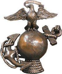 Marine Corps Military Bronze Sculpture - Eagle Globe And Anchor Statue Png