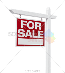 Stock Photo Of Vector White And Red Hanging For Sale Sign - House For Sale Png