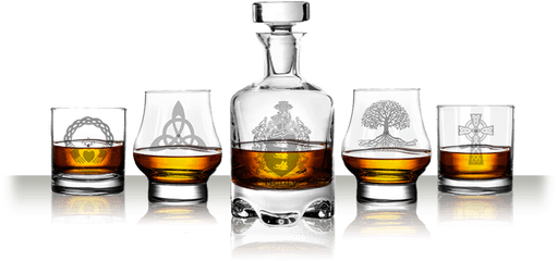 Irish Whiskey Glasses - Decanter Png