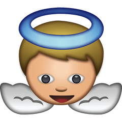 White Baby Angel Emoji Free Icon - Free PNG