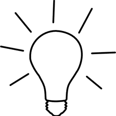 Lightbulb Clipart Idea Light Bulb Clip - Light Bulb Clip Art Black And White Png