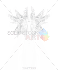 Stock Photo Of Vector Black And White Drawing Multi Winged Angel - Seraphim Angel Png