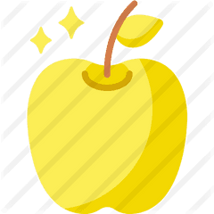 Golden Apple - Circle Png