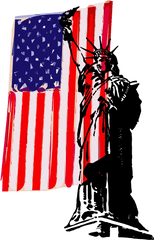 Statue Of Liberty Flag The United States Drawing - Usa Flag Drawing Png