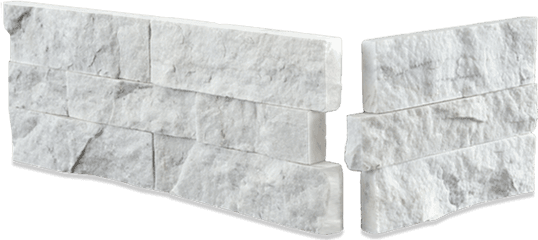 Slim Line Rock Panel In White Quartz Stacked Stone - Solid Png