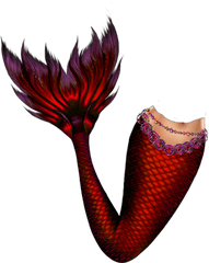 Red Purple Mermaid Sticker - Pretty Mermaid Tail Red Png