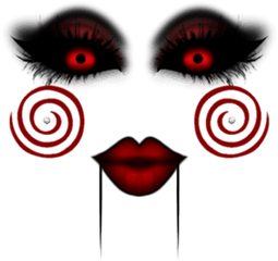 Scary Girl Makeup Swirls Creepy - Scary Face Roblox Png