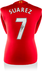 Luis Suarez Back Signed Liverpool 2014 - Sleeveless Png