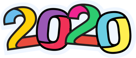 New Year 2020 Text Font Line For Happy Themes - Free PNG